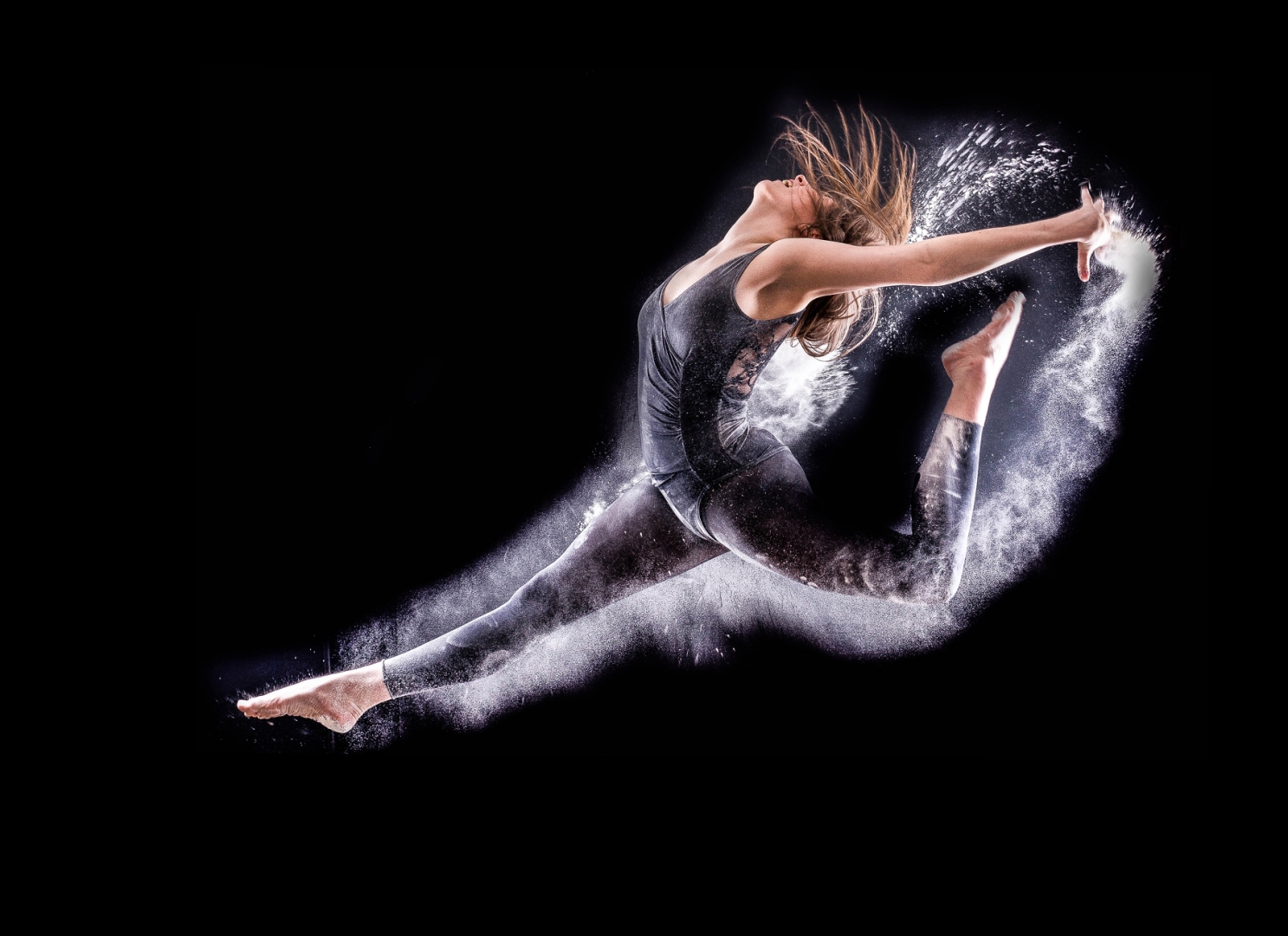 dancer jumper powder energy portrait action movement
