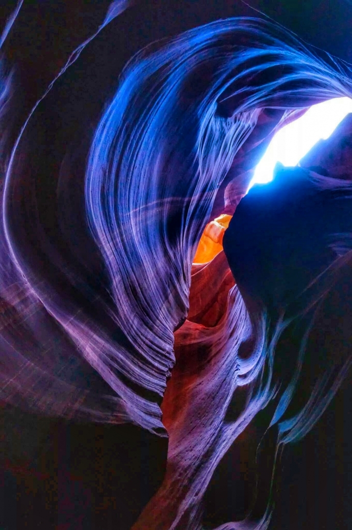 canyon swirl blue purple yellow desert america