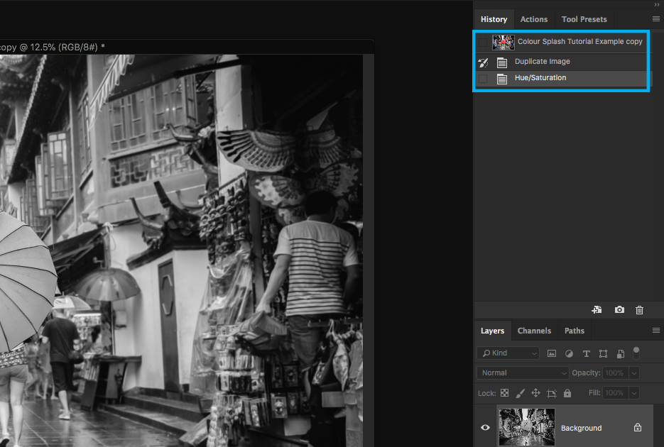 photoshop screen capture editing photography colour splash