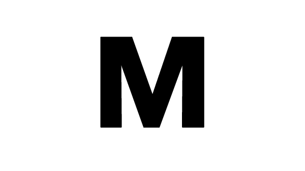 manual M letter black vector