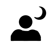 person moon night party vector icon