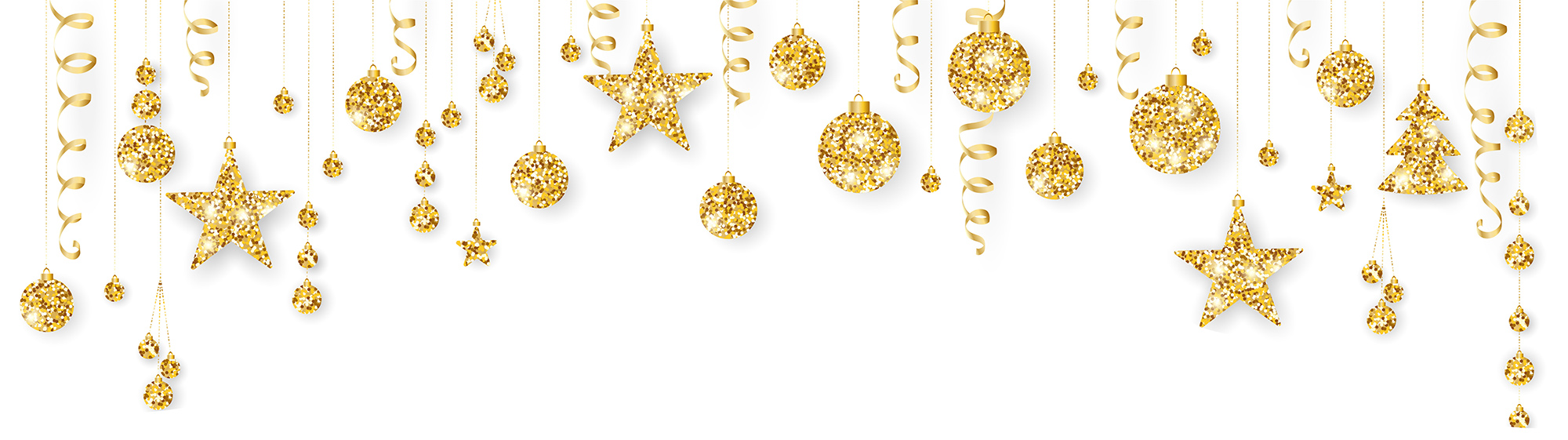 baubles golden shiny shimmer decorations christmas