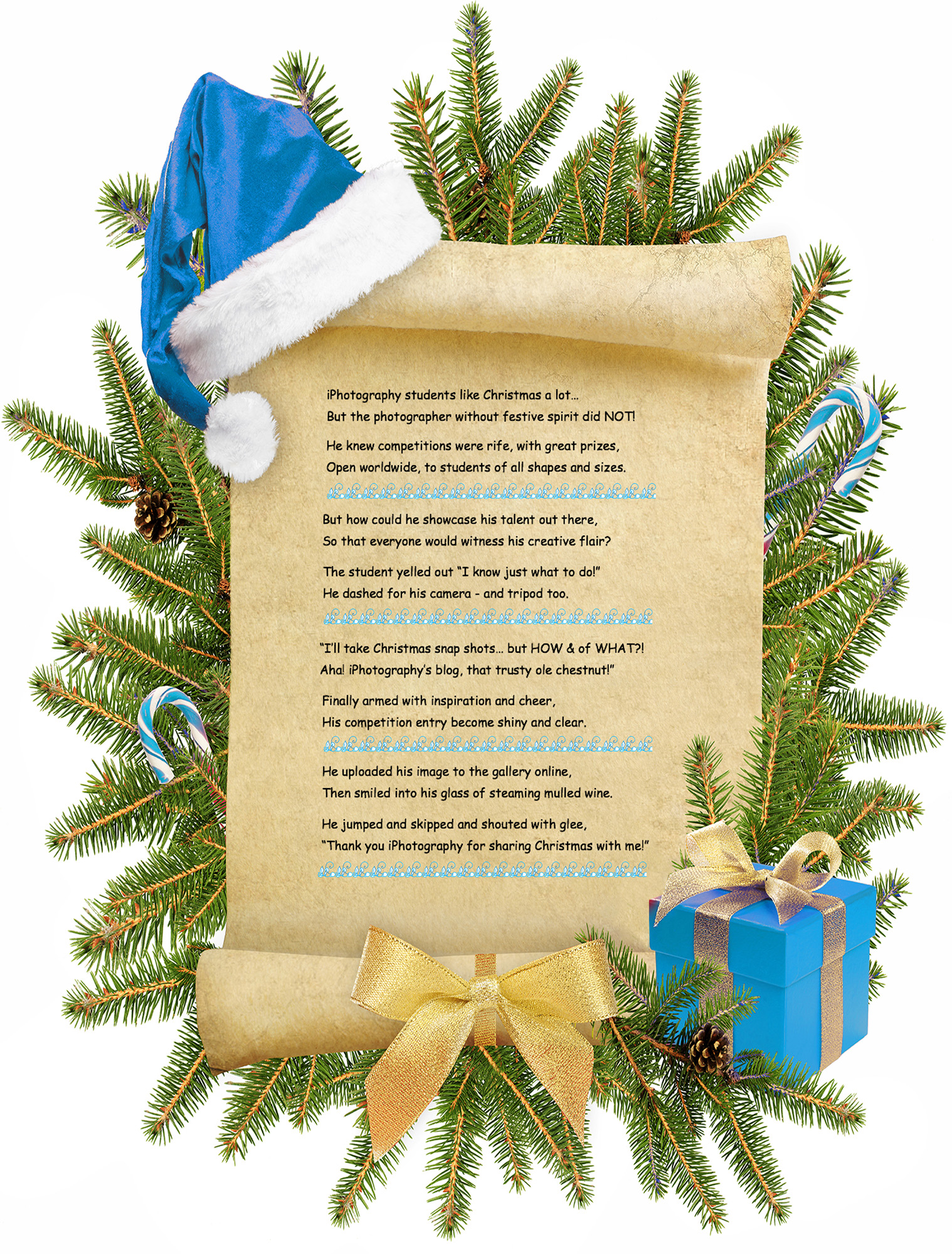poem christmas list story children blue