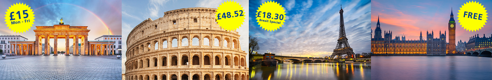 Brexit Photography european landmarks brandenburg gate eiffel tower big ben colosseum rome