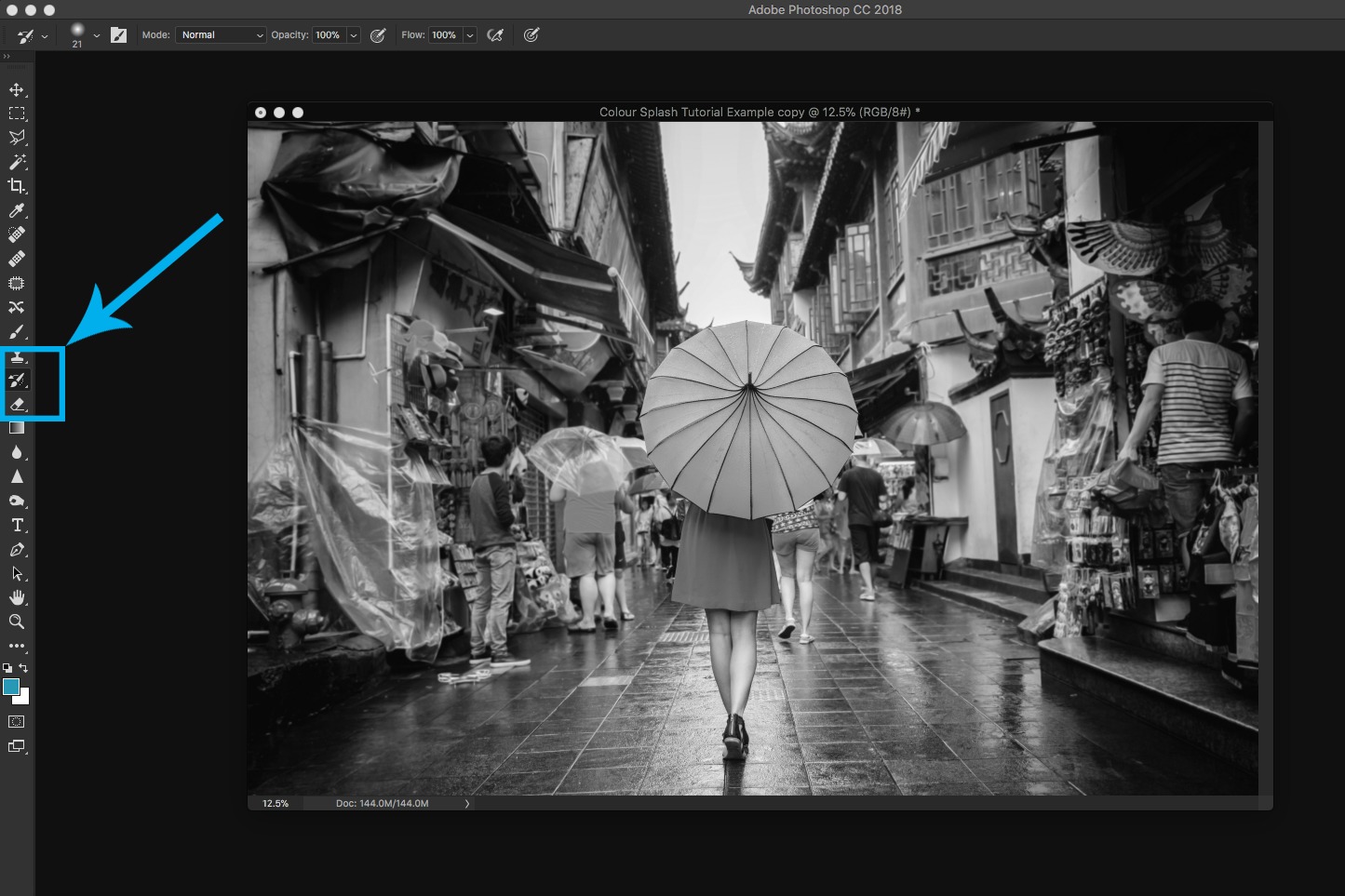 editing photoshop screenshot history brush