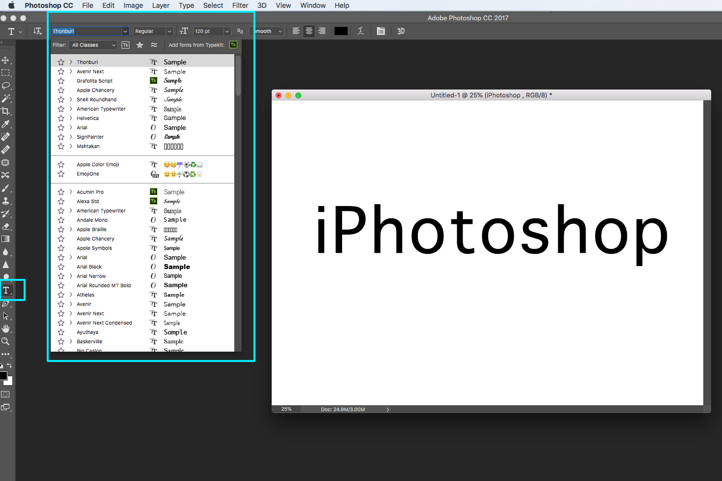 photoshop text screen panel screenshot logo