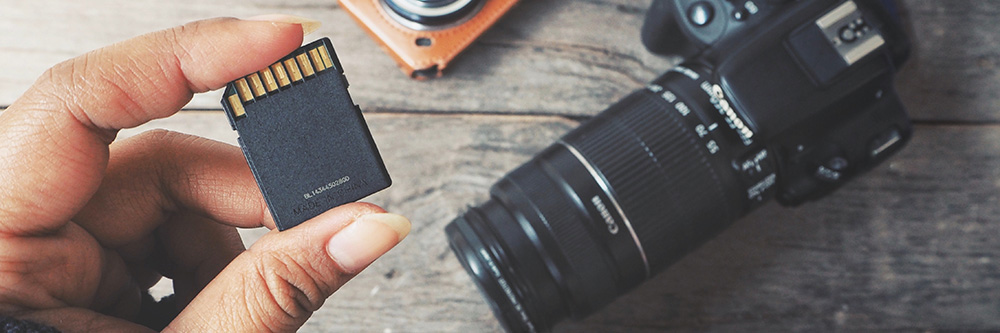 hand holding memory card camera photography